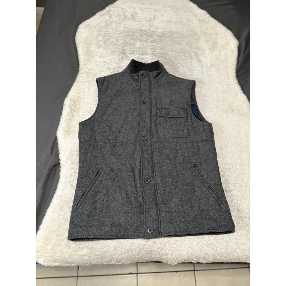 Rodd & Gunn Mens‎ Full Zip Gray Vest Jacket Size XL Woven Italy Cotton/alpaca